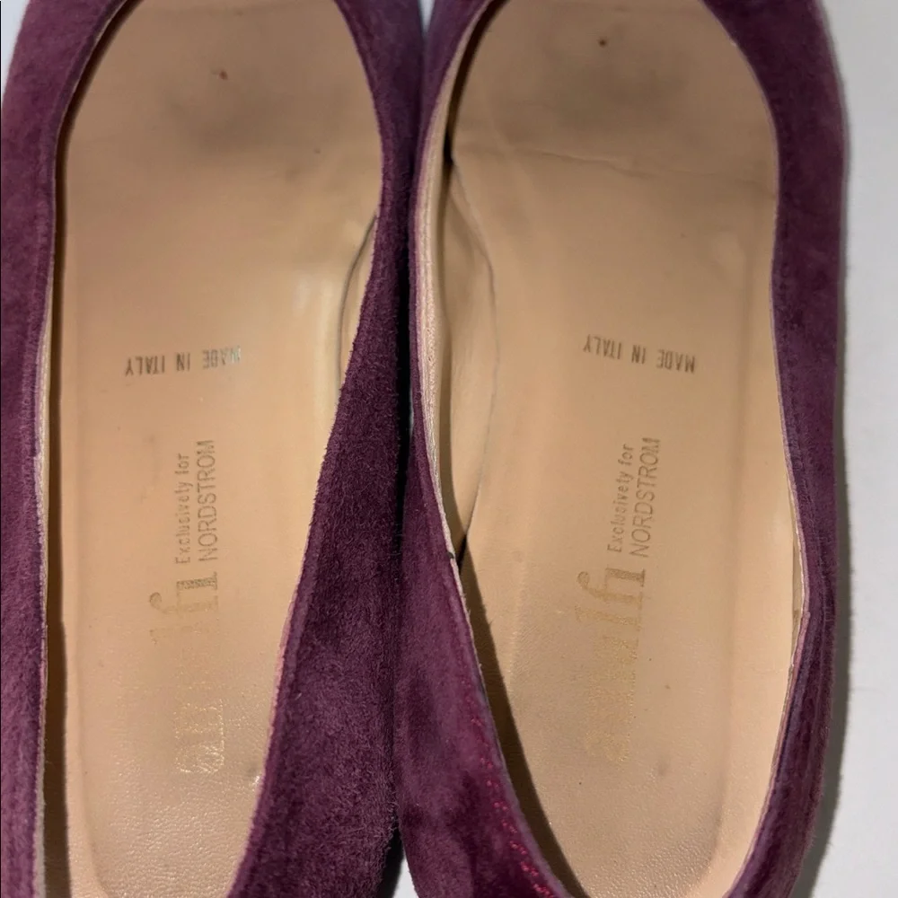 Amalfi Purple Suede flat with bows. Women’s 9